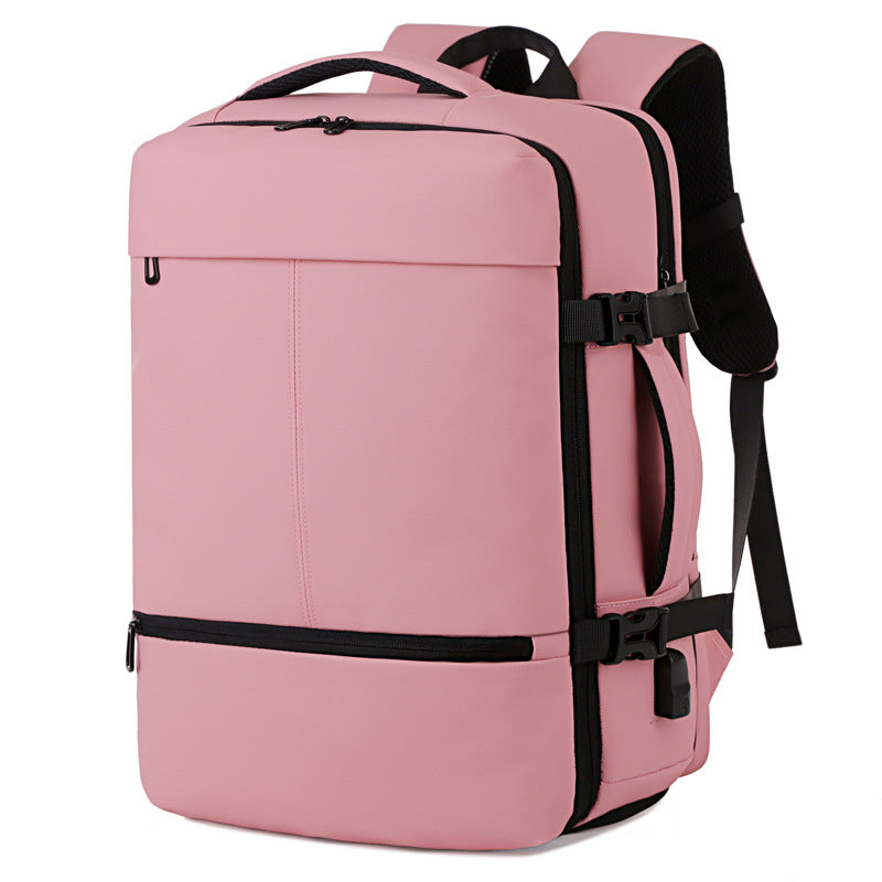 Men's Waterproof Oxford Cloth Large Capacity Scalable With Shoe Compartments Business Backpack