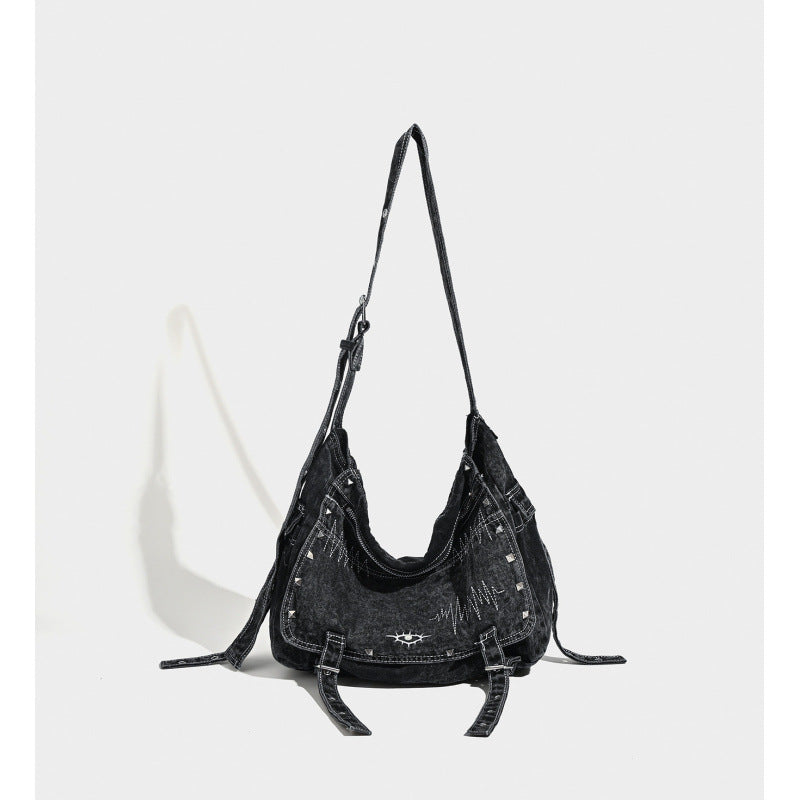 Women's Totes Washed Old Jean Design Rivet Bags