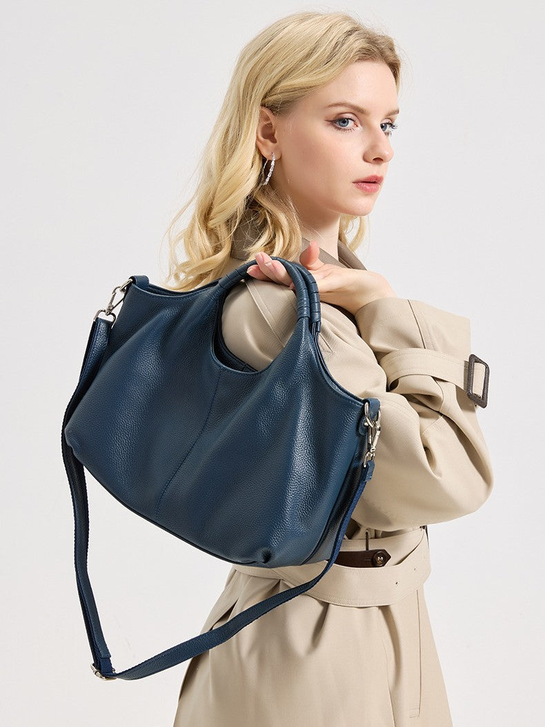 Women's Layer Cowhide Retro Large Capacity Genuine Bags