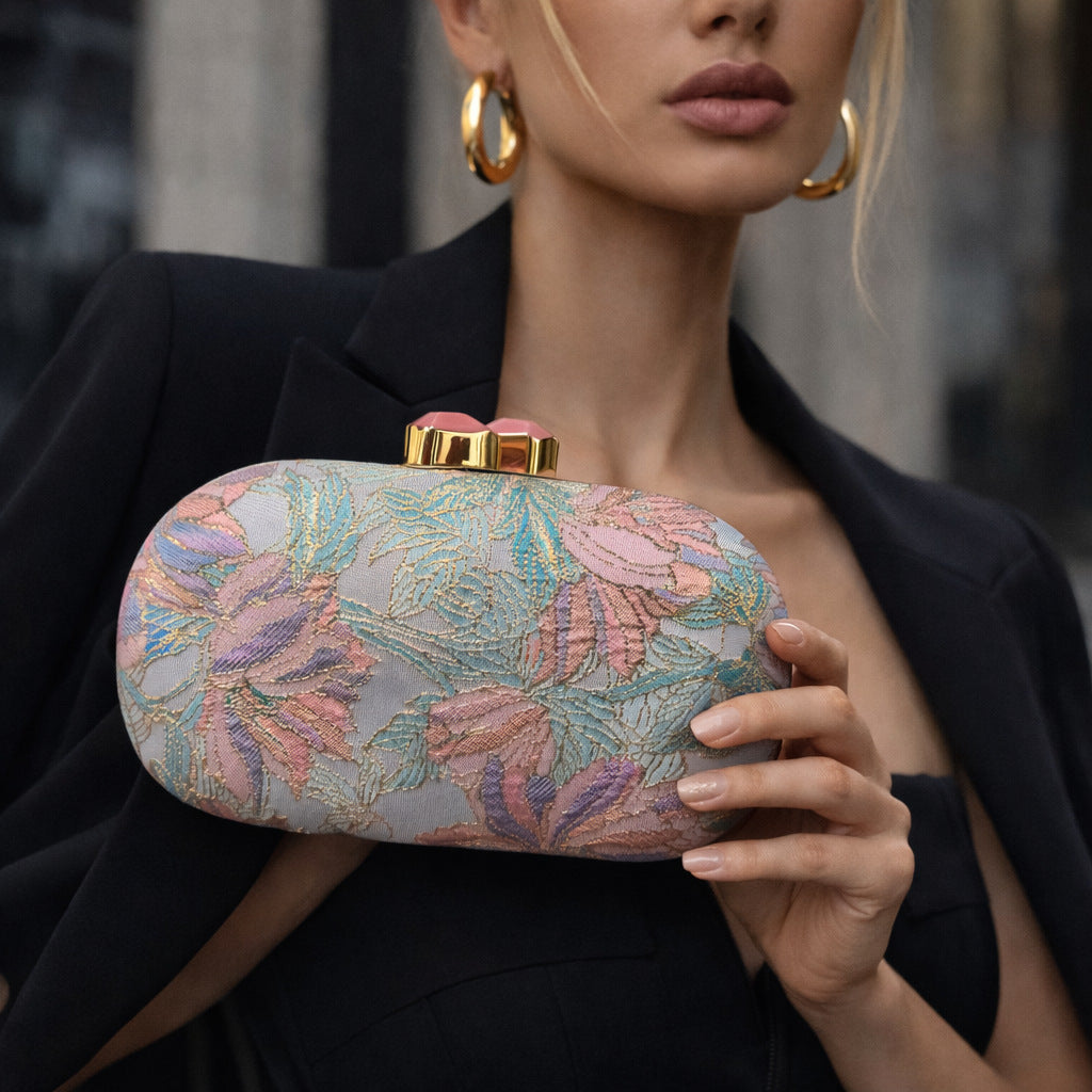 Innovative Women's Flower Cloth Modeling Clutch Dinner Bag