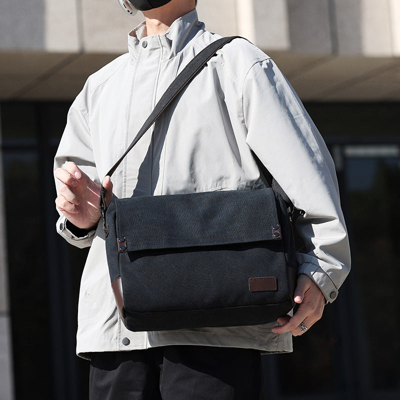 Men's Large Capacity Canvas Class Commuter Practical Men's Messenger Bags