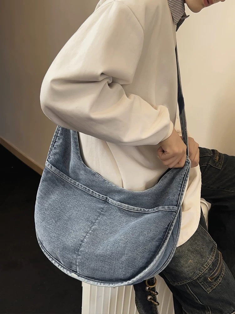 Women's Large Capacity Denim Portable Versatile Simple Women's Shoulder Bag