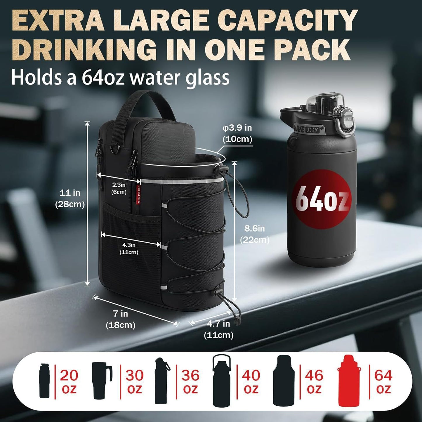 Fitness Magnetic Water Bottle With Magnet Multifunctional Pannier Sports Satchel, Hanging Bag