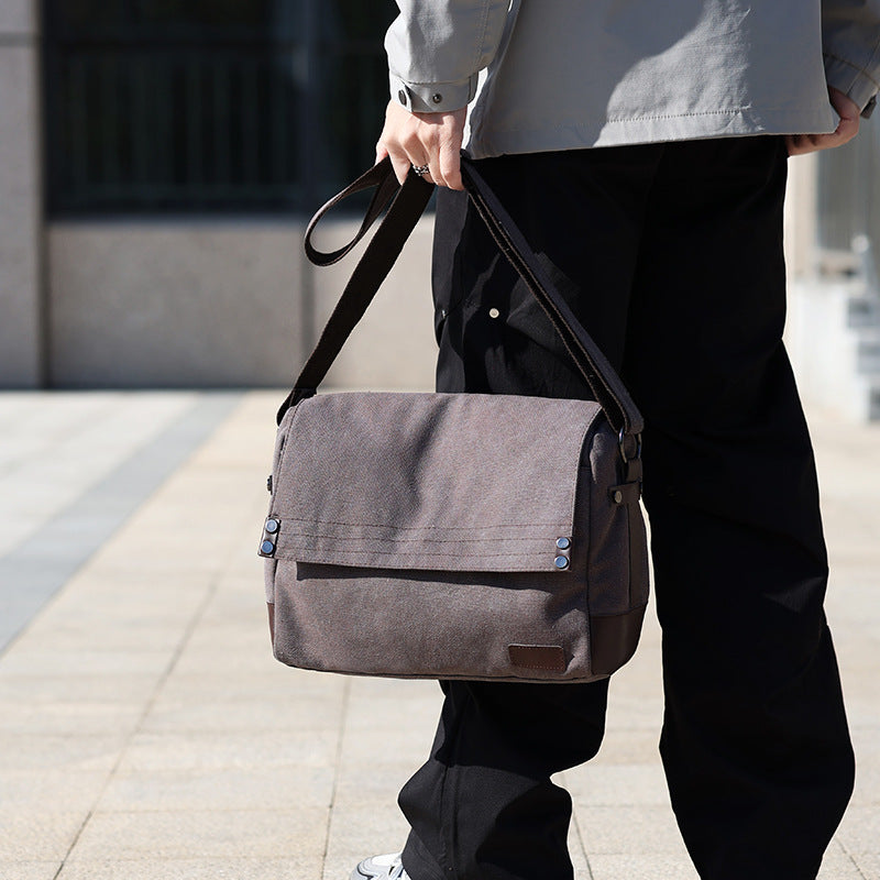 Men's Large Capacity Canvas Class Commuter Practical Men's Messenger Bags