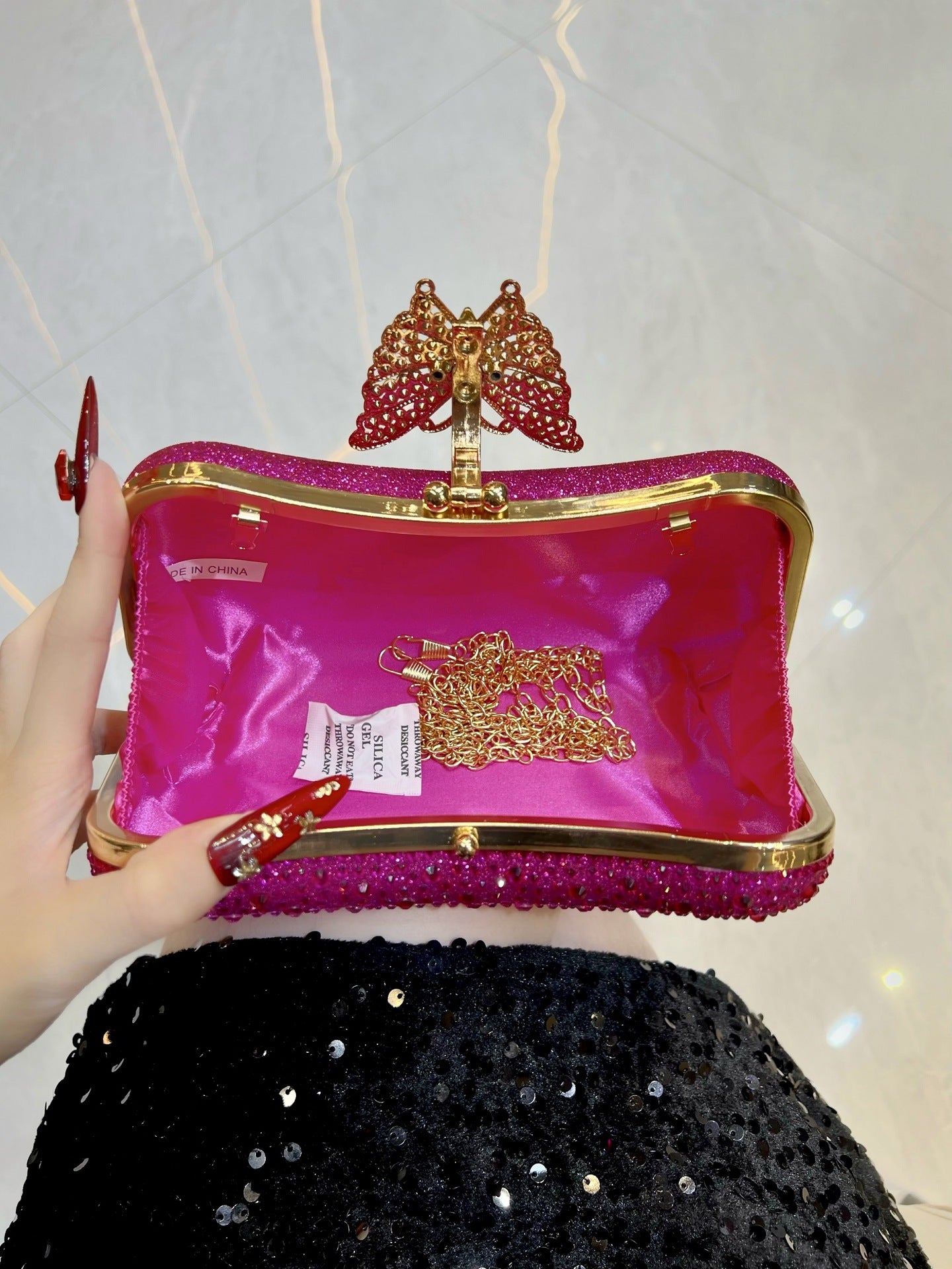 Women's Elegant Diamond Fashion Clutch Exquisite Chain Dinner Bag