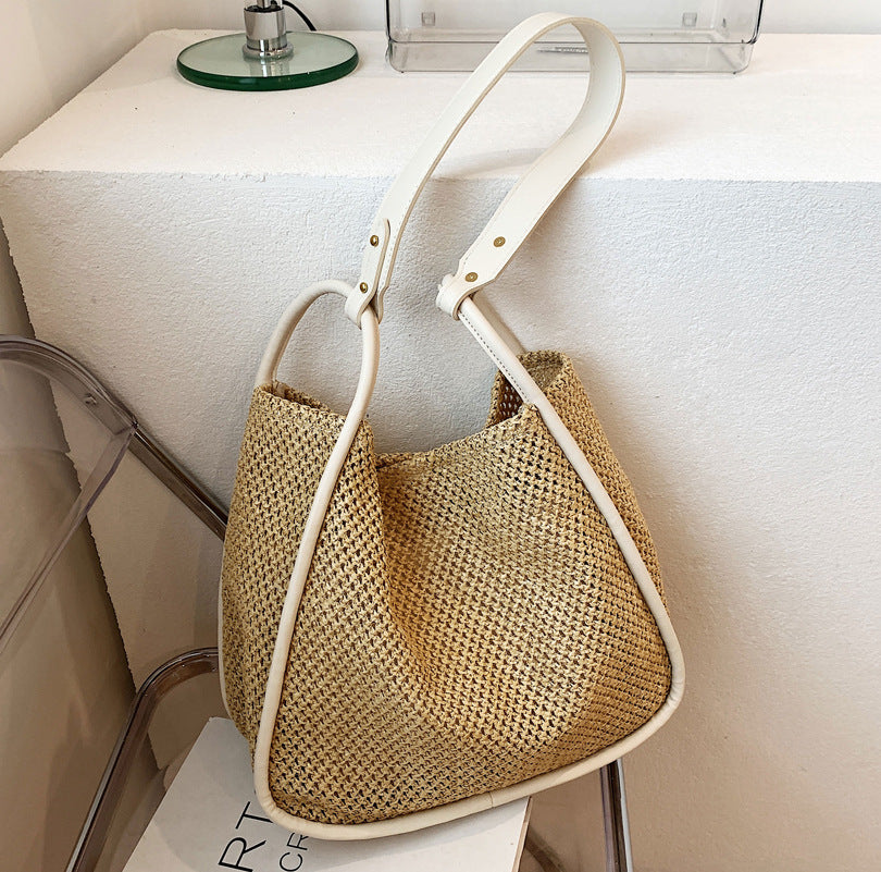Women's Straw Woven Large Capacity Fashion Advanced Women's Shoulder Bag