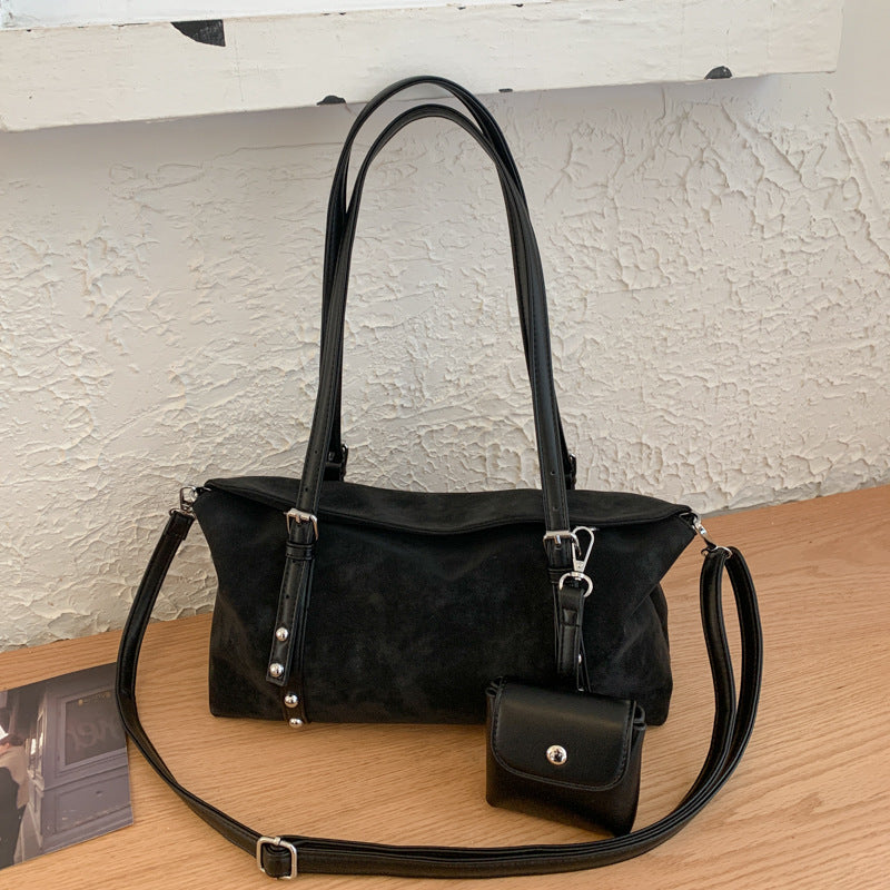 Women's Simple Retro Frosted Fashion Underarm Baguette Bags