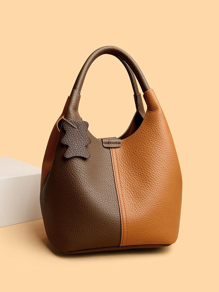 Women's Vegetable Basket Simple Soft Cowhide Leather Women's Handbag
