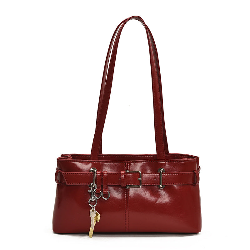 Retro Minority Motorcycle Female Fashion Underarm Large Capacity Portable Bags