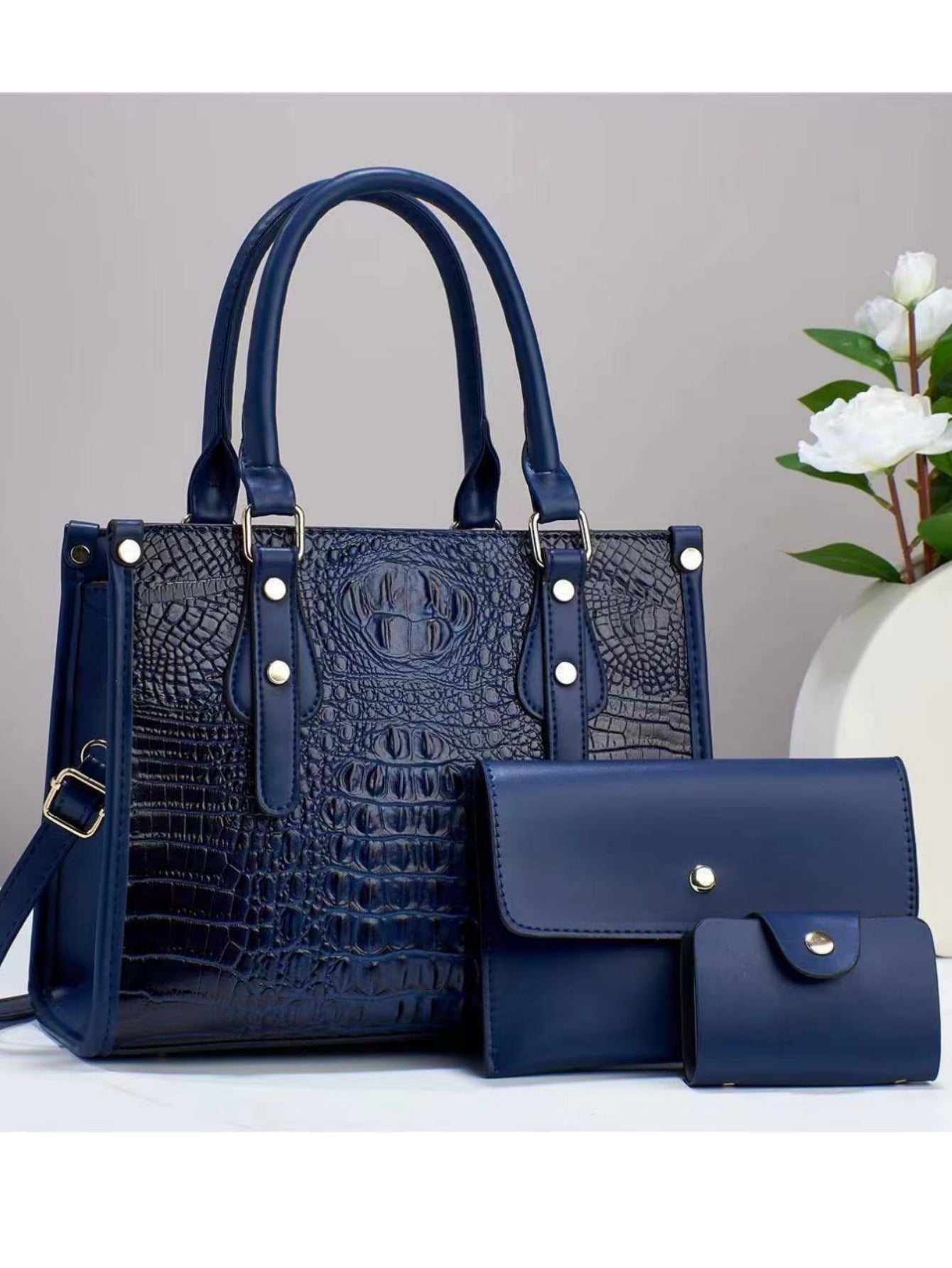Women's Crocodile Pattern Embossed Large Capacity Mom Trendy Fashion One Women's Handbag