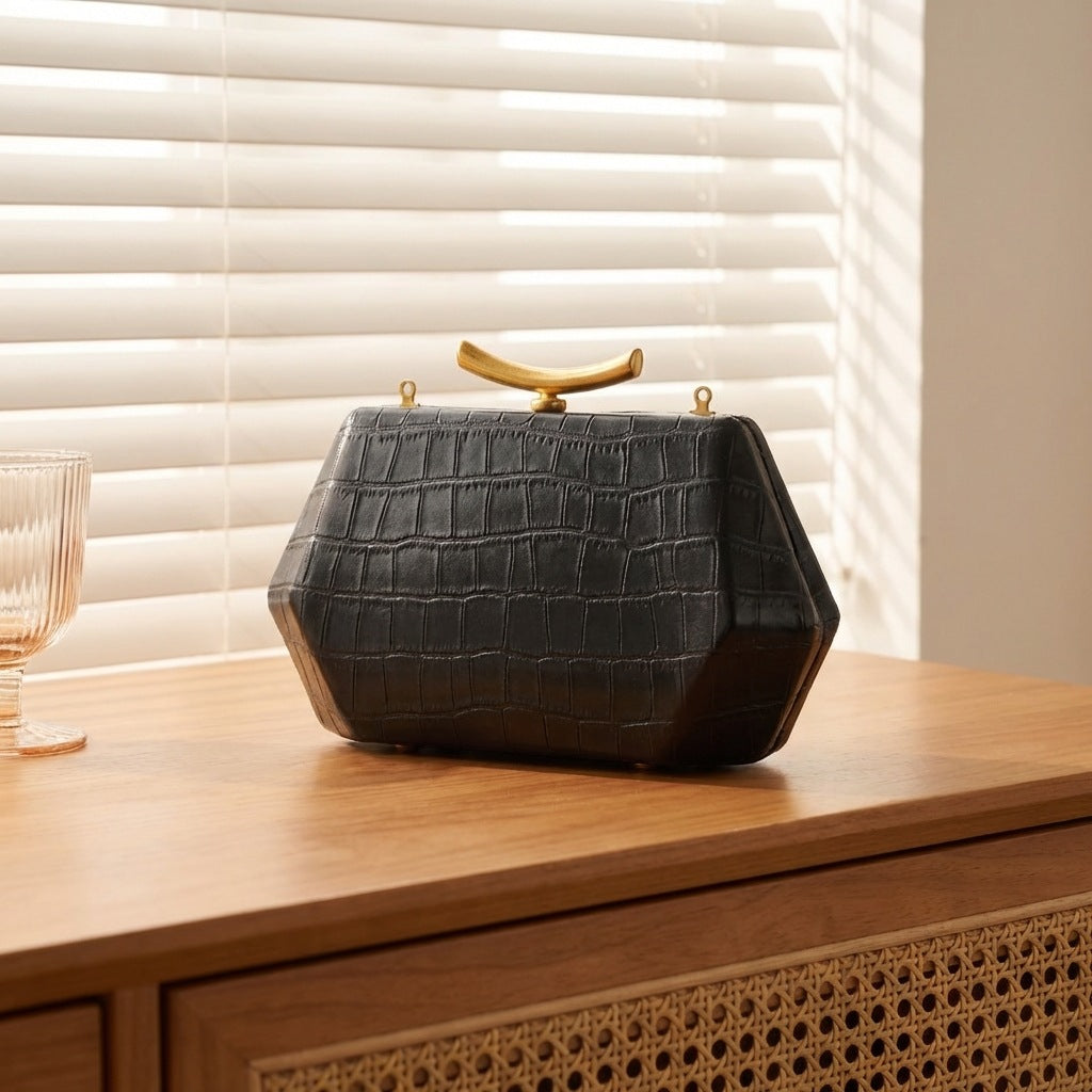 Women's Crocodile Pattern Clutch Fashion Wedding Shoulder Bags