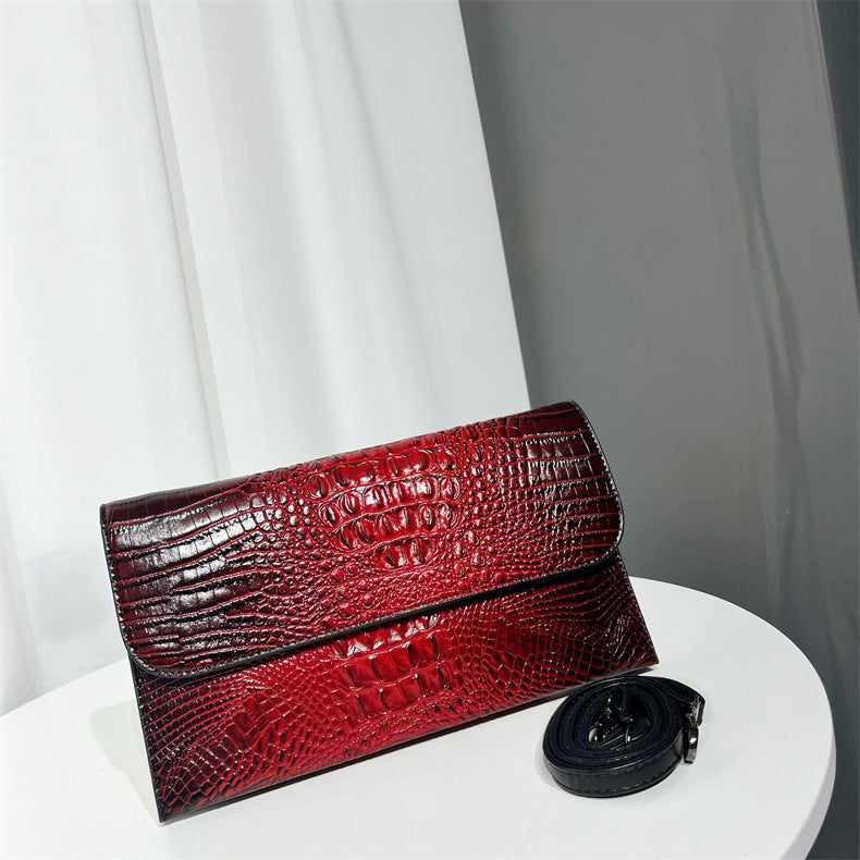 Women's Vintage Crocodile Pattern Patent Versatile High Quality Women's Clutch
