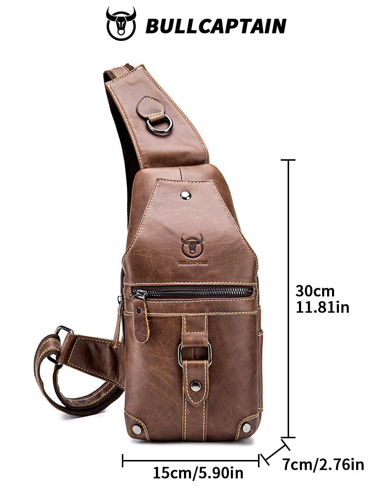 Men's Leather Goods Genuine One Vintage First Men's Chest Bag