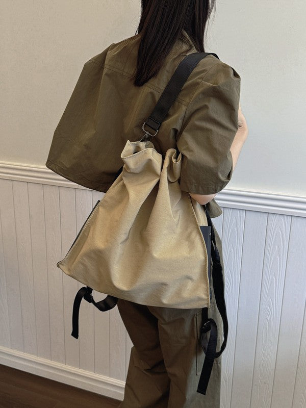 Women's Korean Large Capacity Drawstring College Style Shoulder Bags