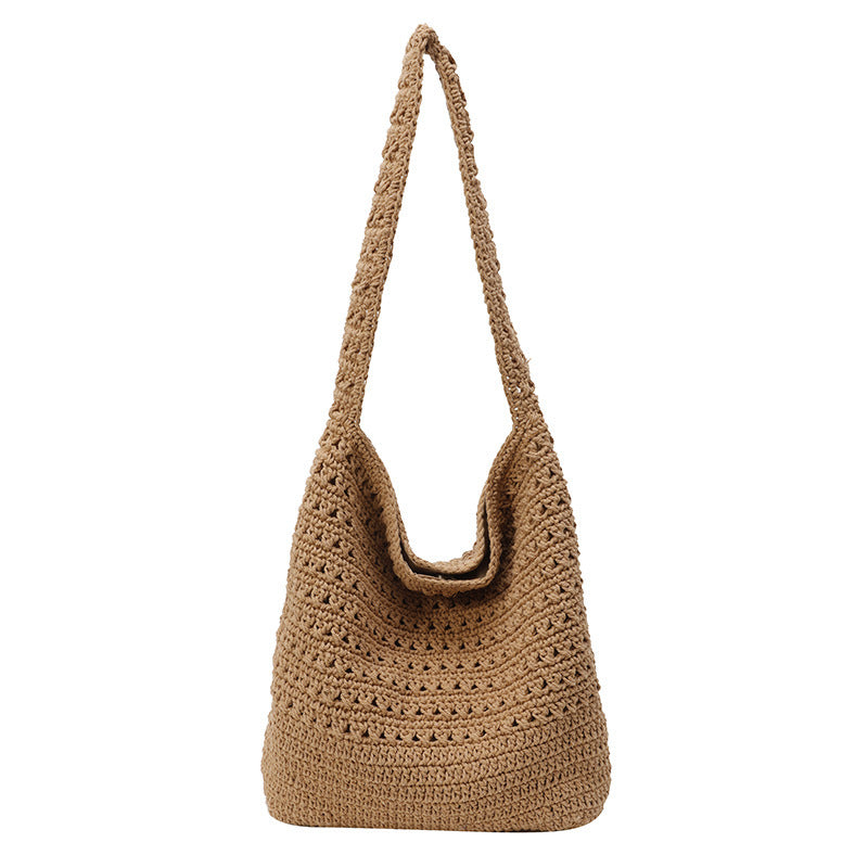 Lazy Beach Artistic Sense Woven Large Capacity Women's Shoulder Bag