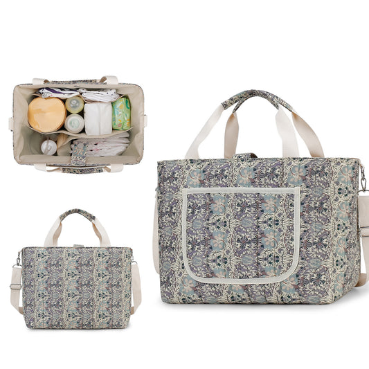 Floral Print Mom Outing Large Capacity Mummy Bag
