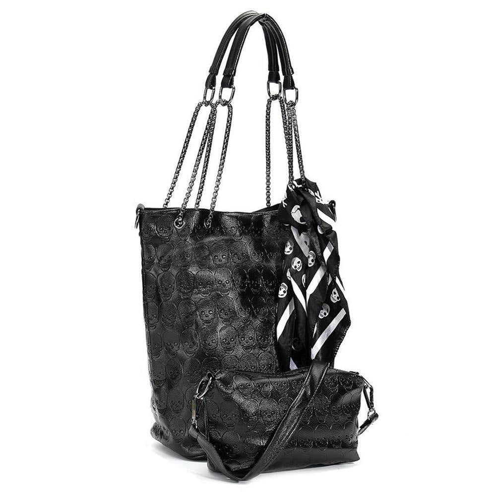Women's Korean Chain Cute Fashionable Skull Scarf Bags