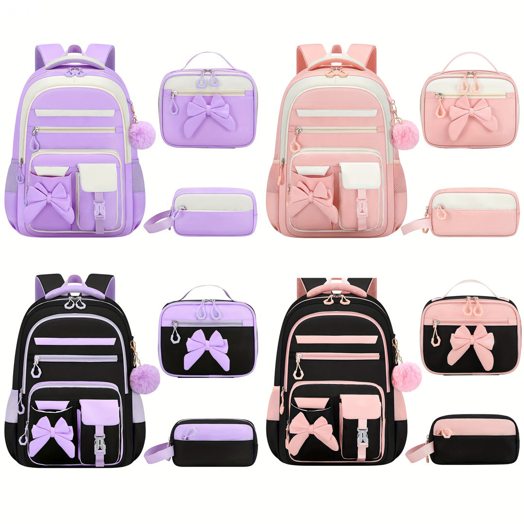 Three-piece Set Good-looking Leisure Lunch Pencil Primary School Bag