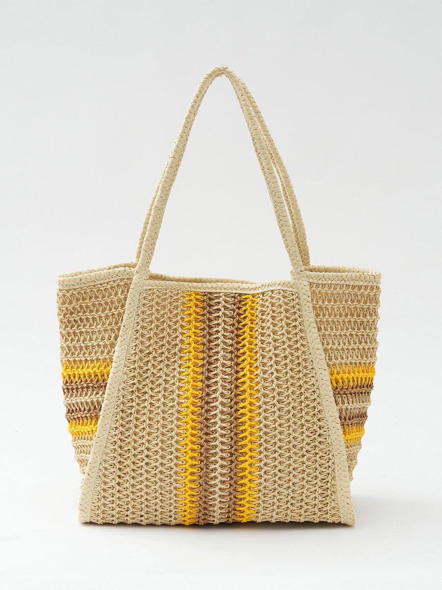 Women's One Beach Seaside Vacation Large Capacity Woven Tote Bag
