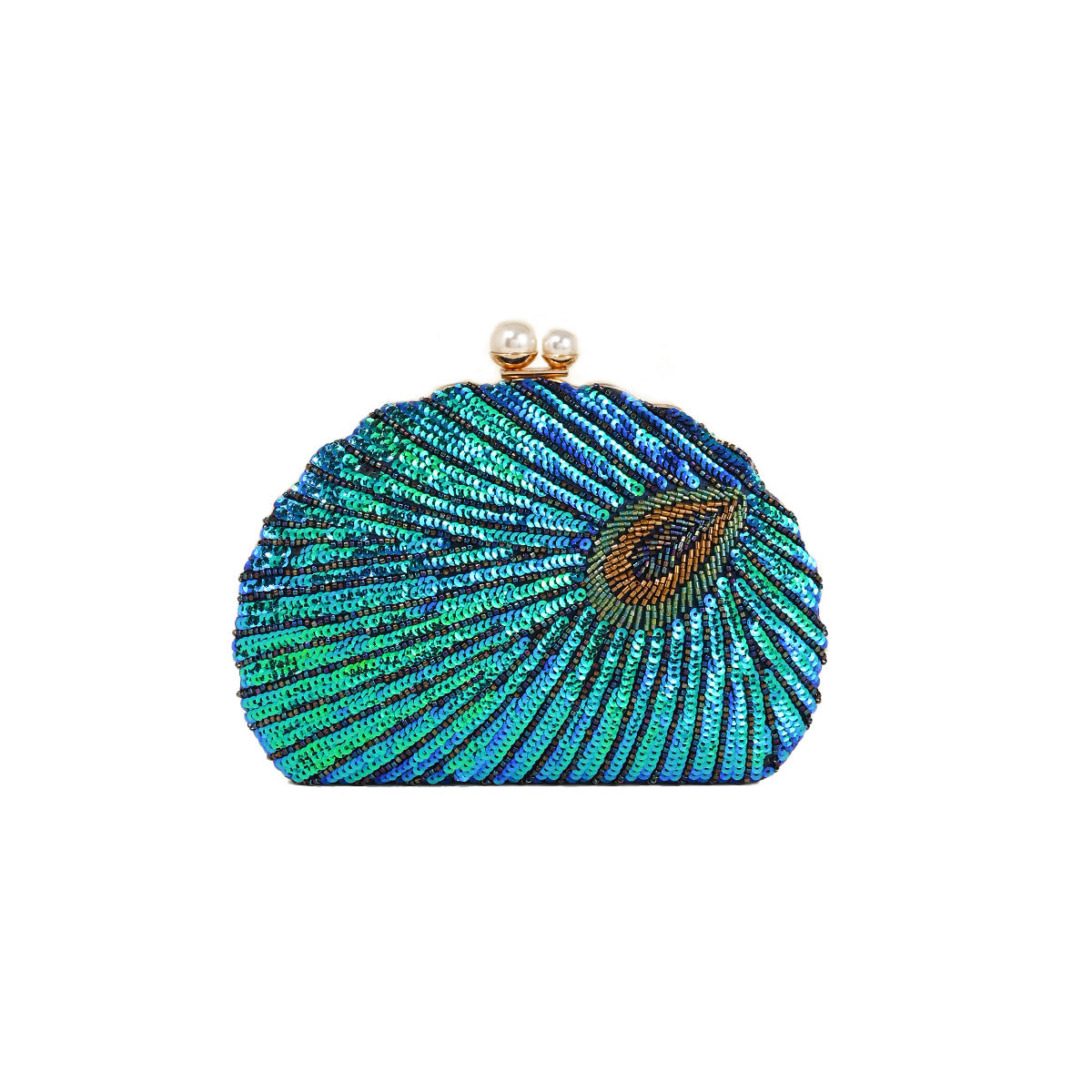 Style Peacock Sequined Embroidery Cheongsam Formal Dress Dinner Bag