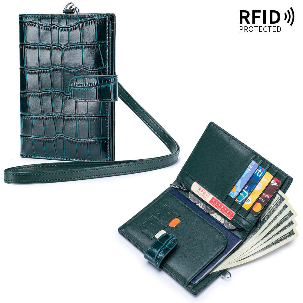 Halter Passport Ticket Clip Genuine Leather Fashion Large Ladies Wallet