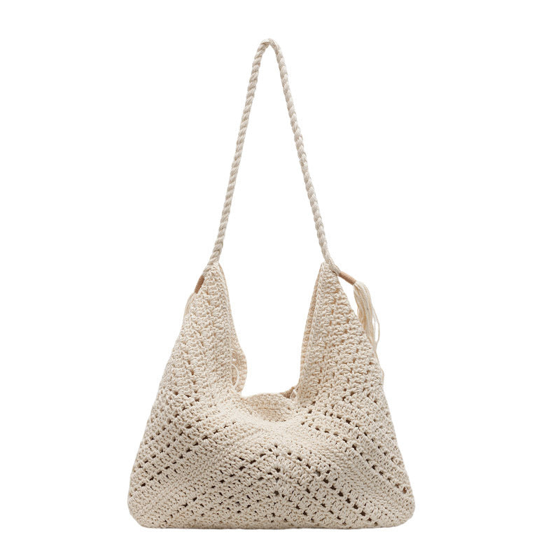 Women's Large Capacity Woven Summer Seaside Vacation Women's Shoulder Bag