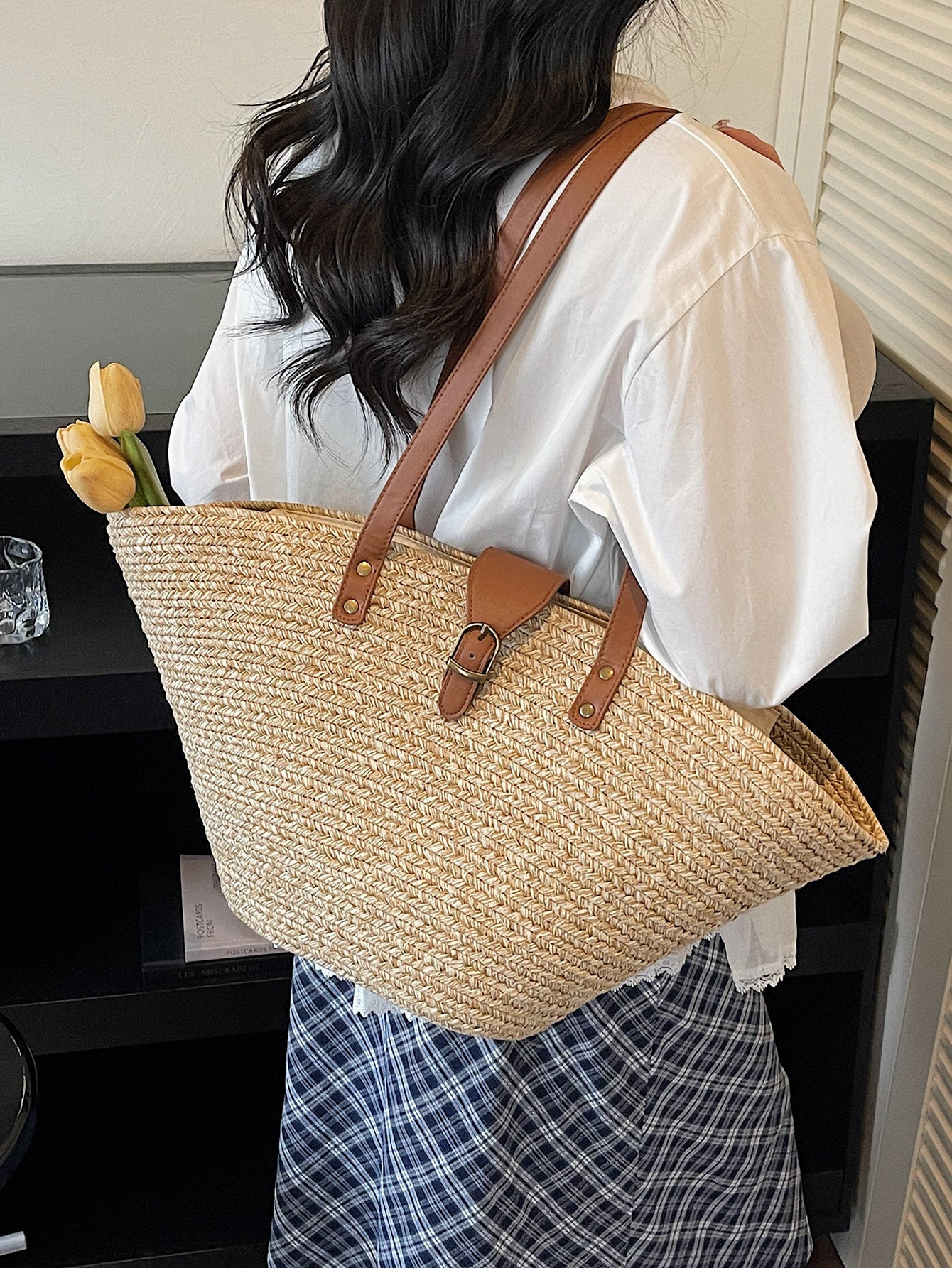 Women's Summer Beach Straw Hat Seaside Vacation Women's Shoulder Bag