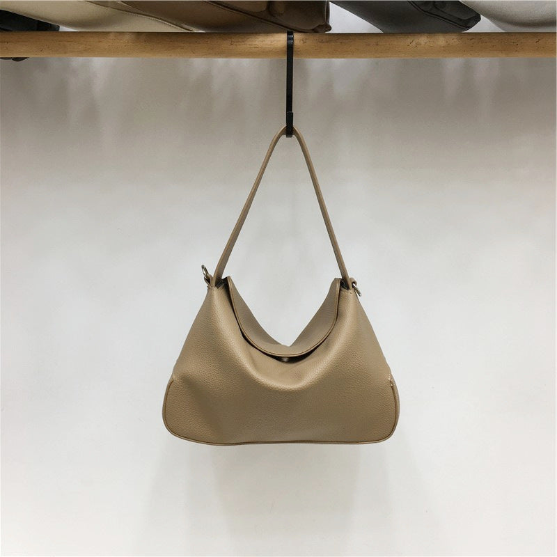 Cabinet Niche Retro Lychee Pattern Soft Leather Simple Women's Handbag