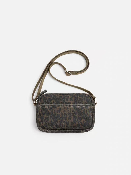 Men's Unisex Fashion Leopard Print Large Capacity With Men's Shoulder Bag