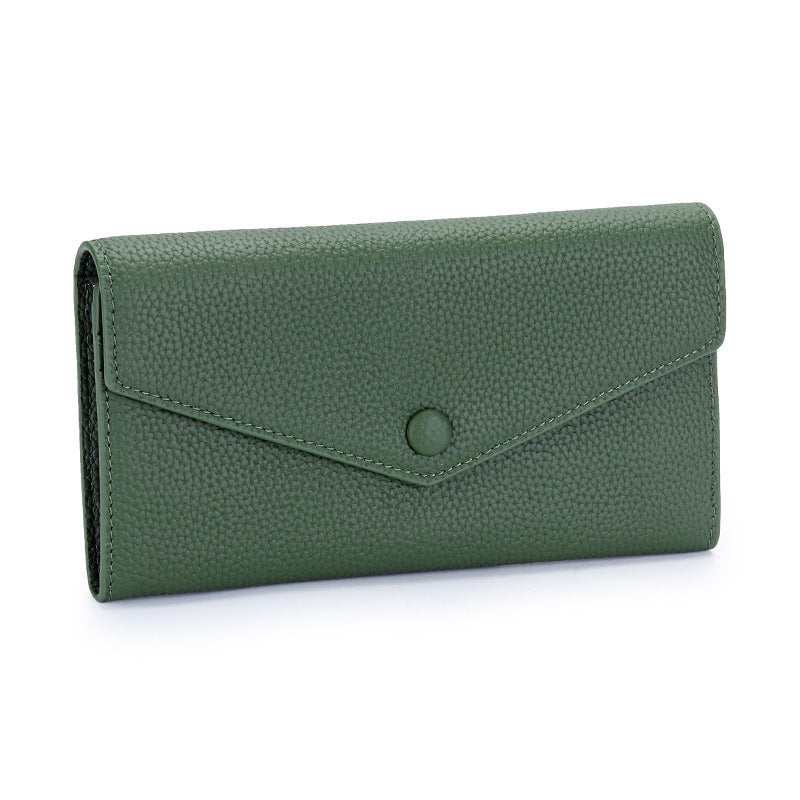 Women's Full Cowhide Long Large Capacity Genuine Ladies Wallet