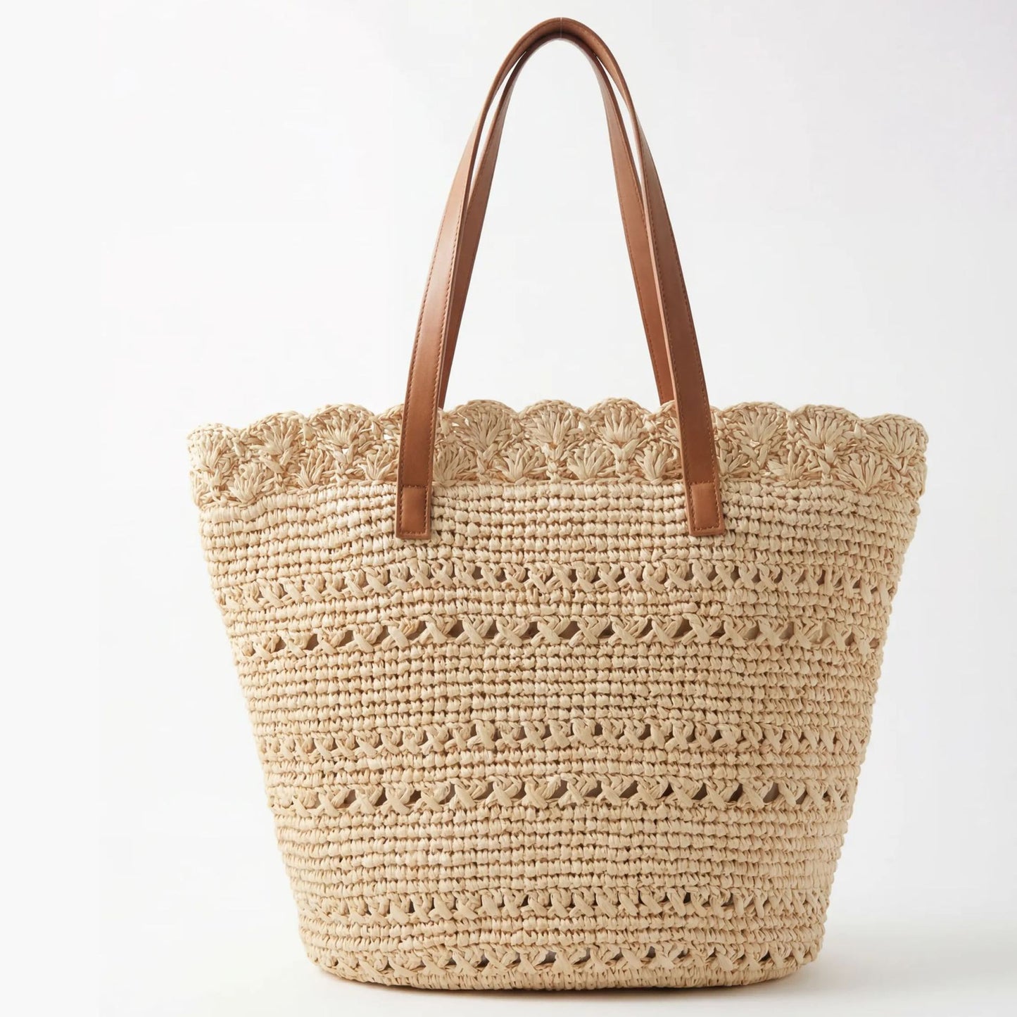 Women's Lace Straw Hand-woven Large Capacity Totes Vacation Bags
