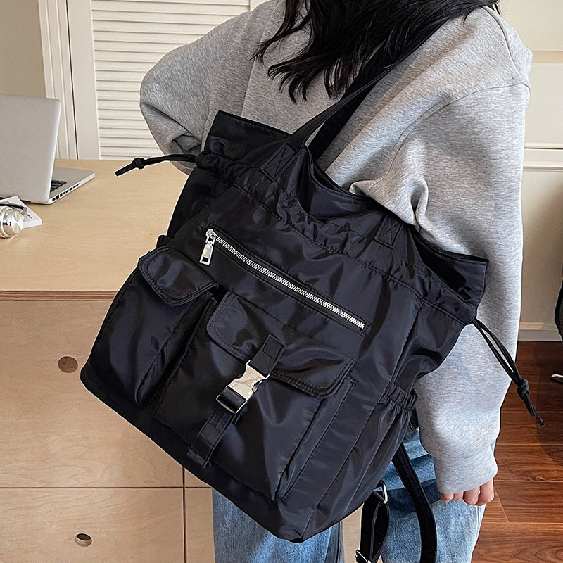 Nylon Drawstring Bundle Large Capacity Simple Versatile Shoulder Bags