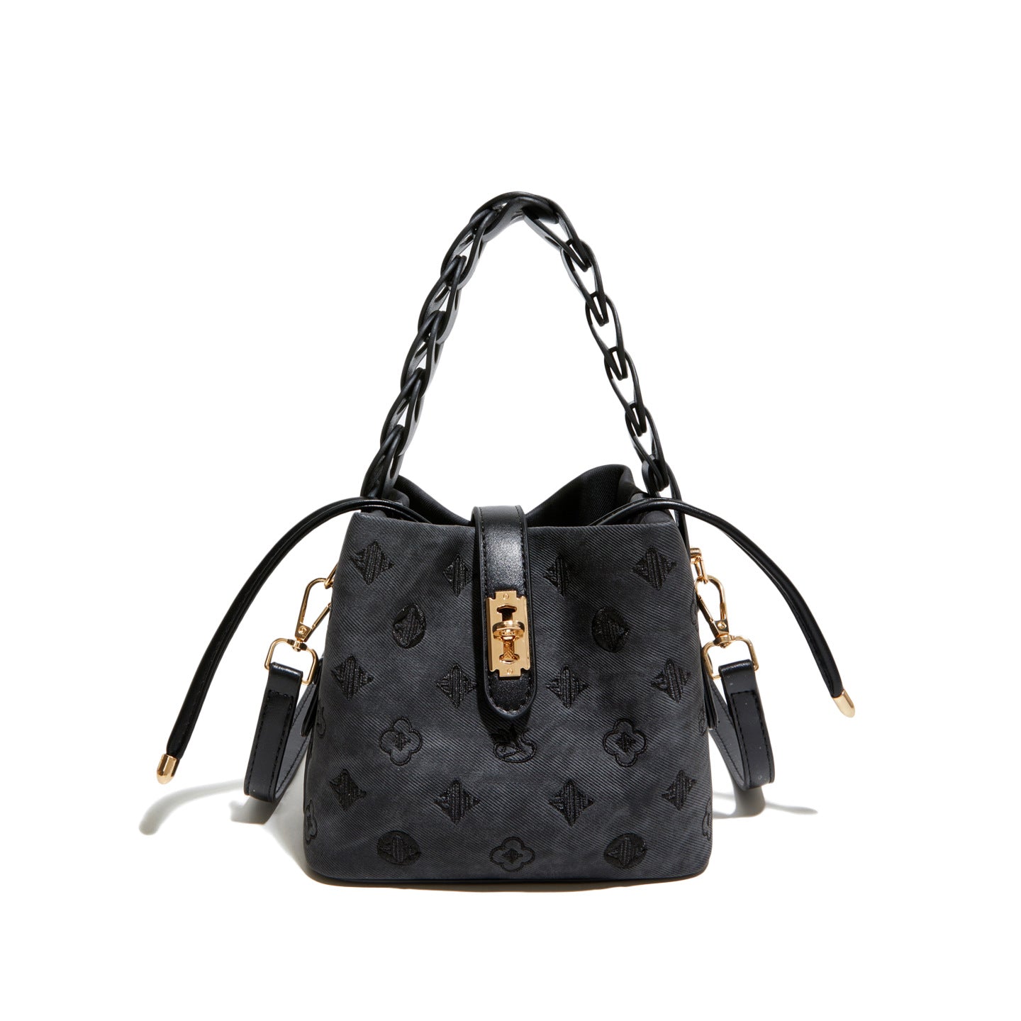 Women's Fashion Embossed Commute High Sense Bucket Bags