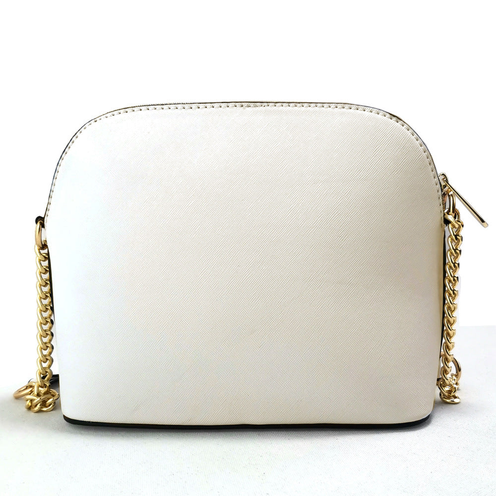Women's Cross Pattern Leather Little Shell Chain Bags