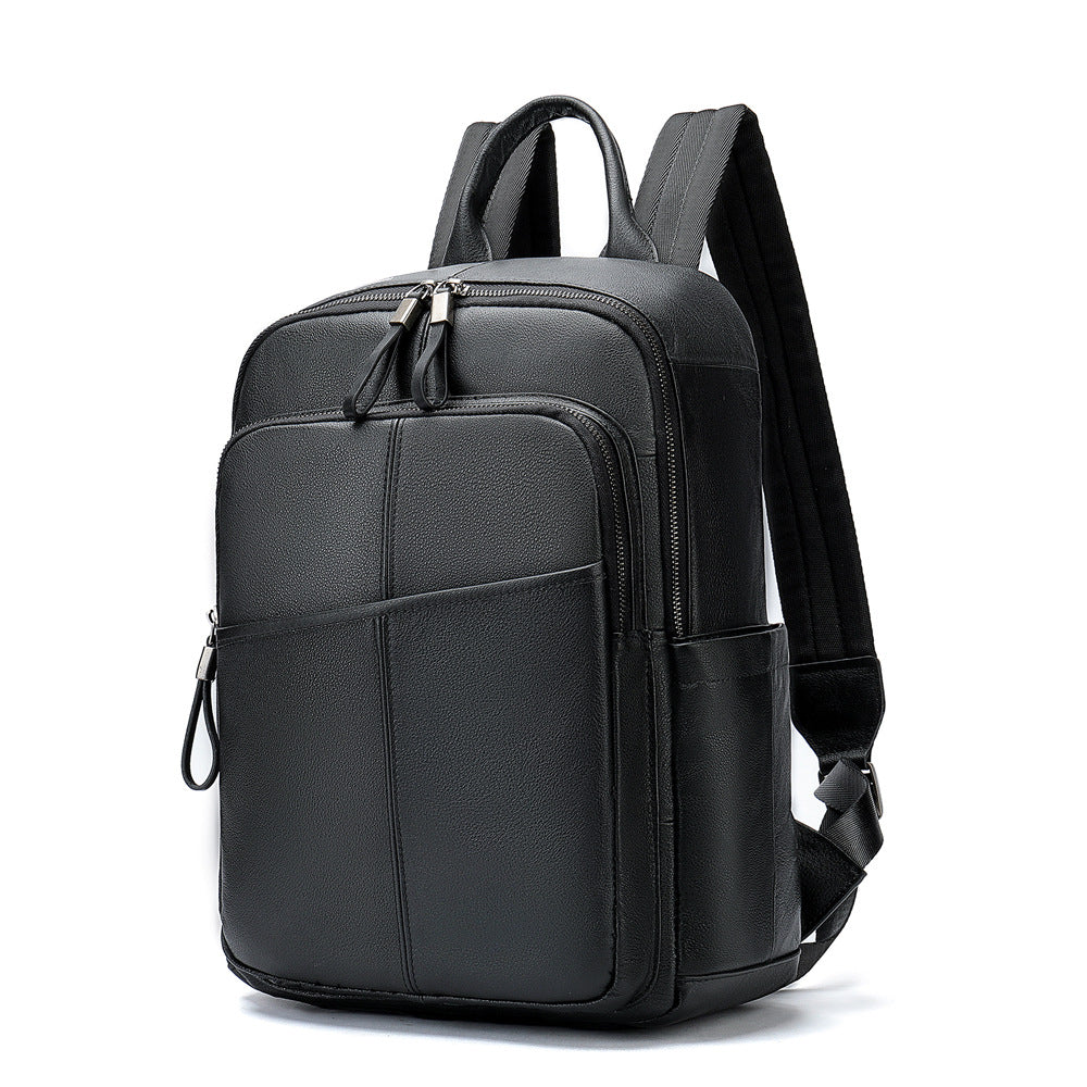 Men's Fashion First Layer Cowhide Large Capacity Male Backpacks