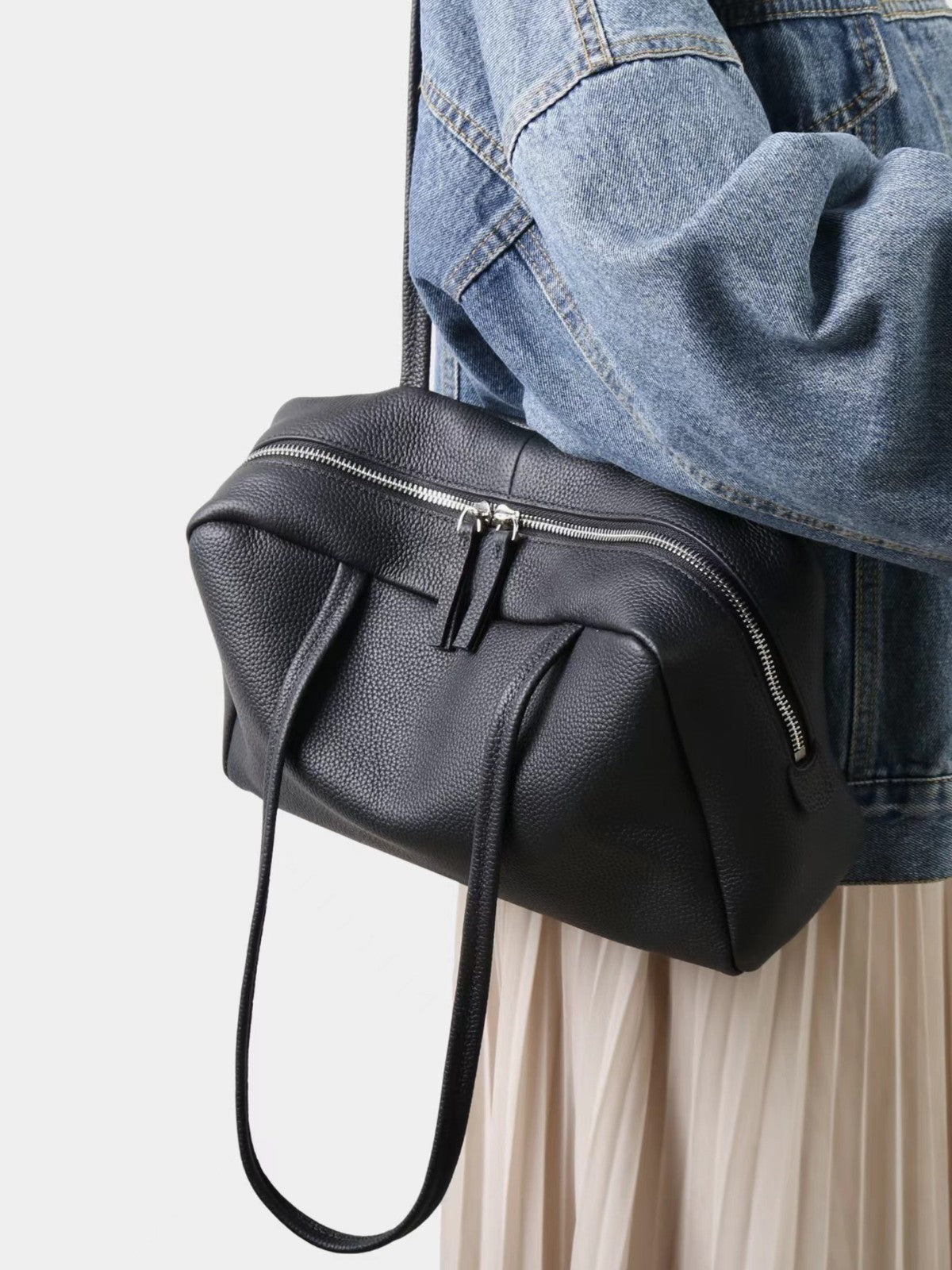 First Layer Cowhide Commuter Large Capacity One Niche Women's Handbag
