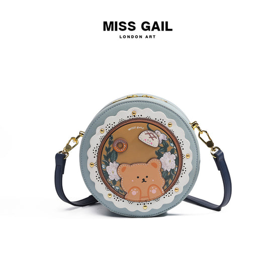 Women's Round Cute Little Bear Cartoon Bags