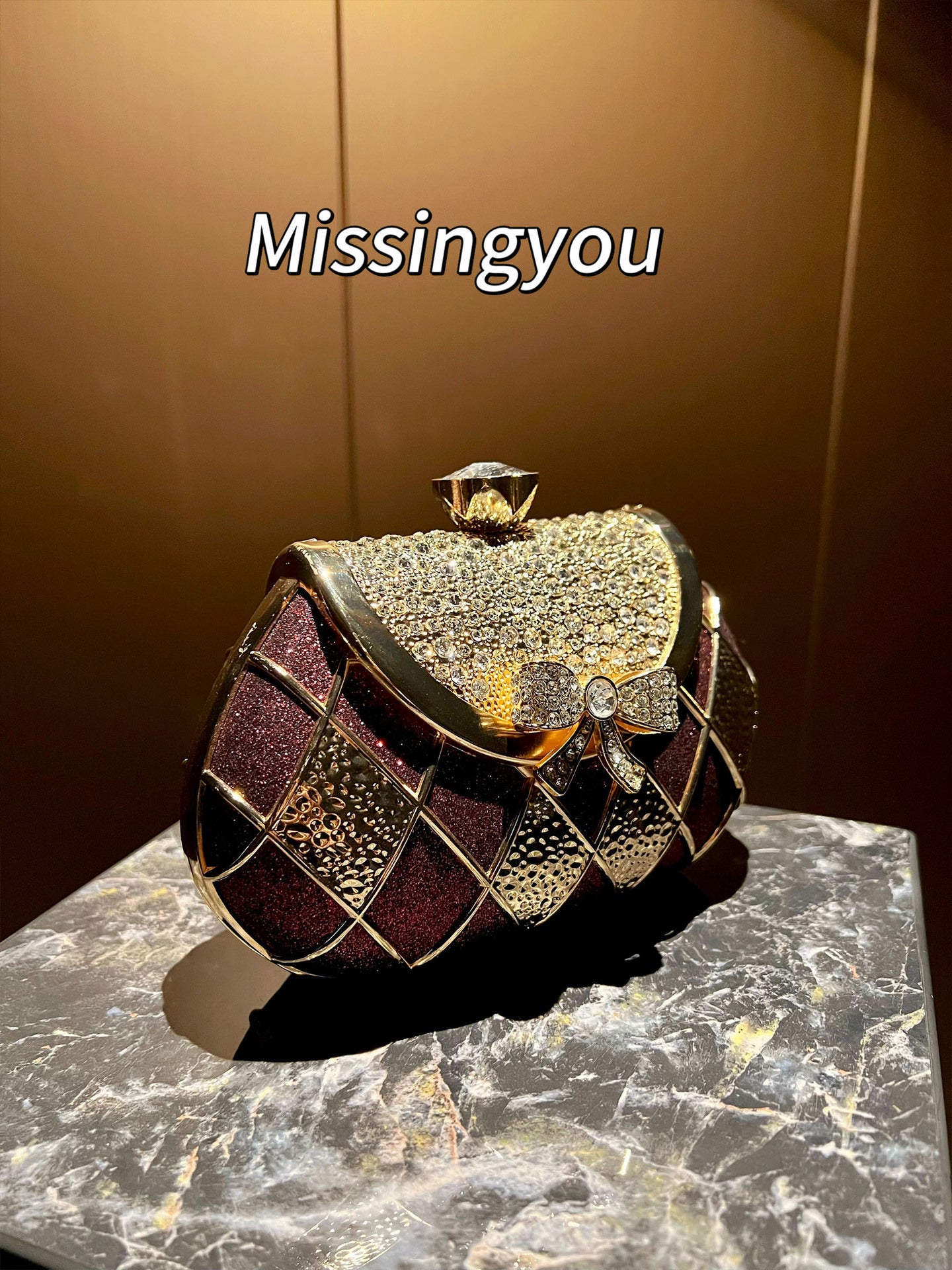Fashion Exquisite Versatile Chain Bow Niche Dinner Bag