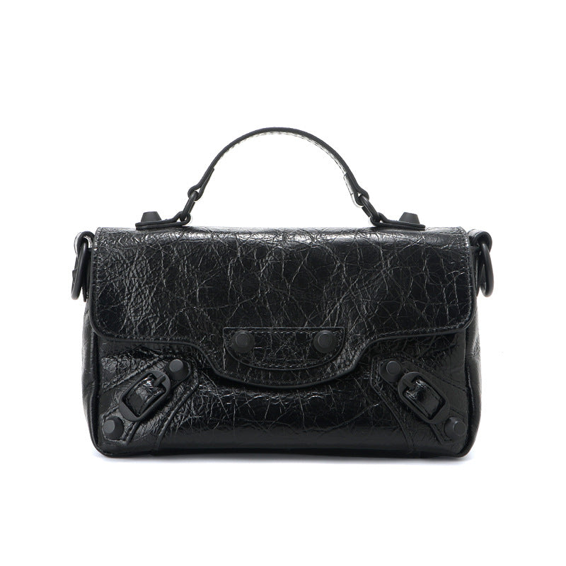 Women's Cowhide Portable Flap Fashion Motorcycle High Women's Messenger Bag