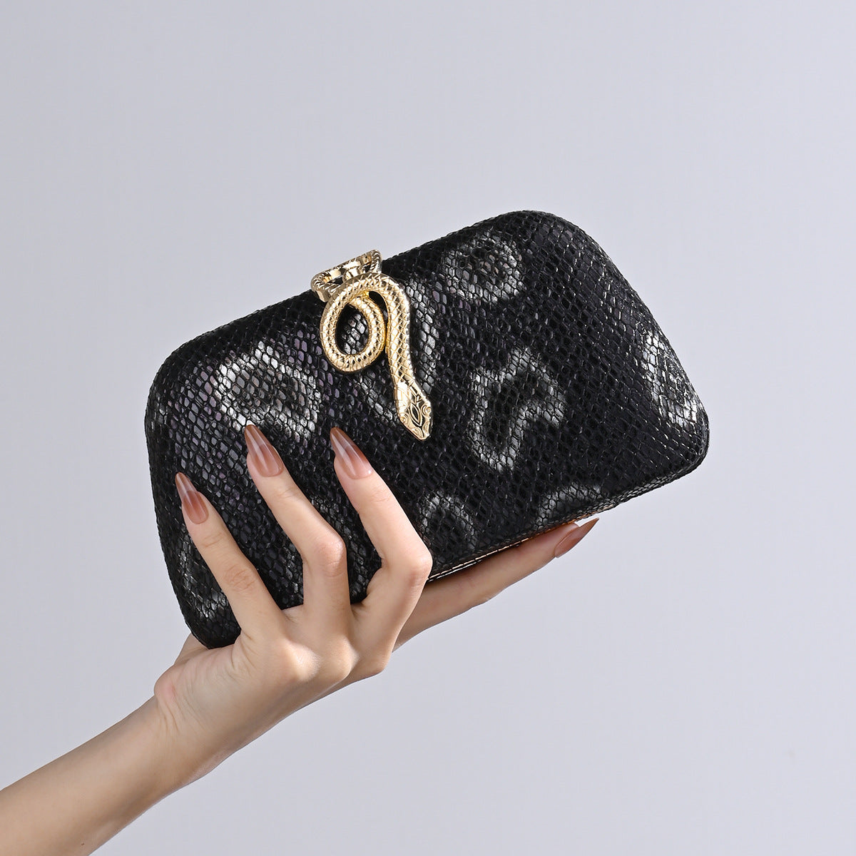 Women's Vintage Snake Pattern Clutch Dress Cheongsam One Dinner Bag