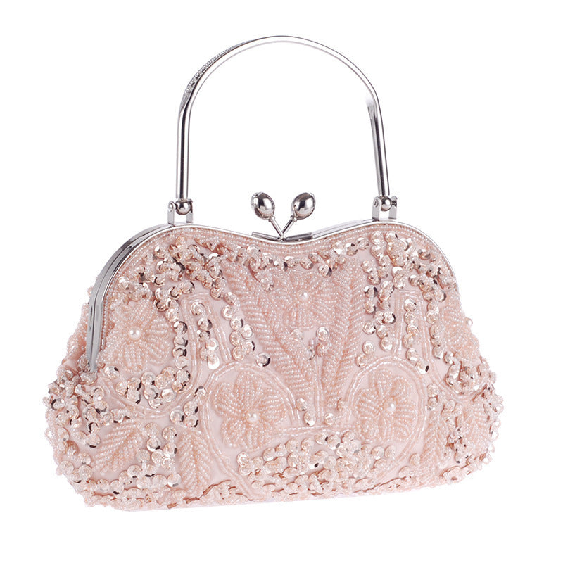 Women's Chinese Style Ethnic Beaded Old Party Clutch Dinner Bag