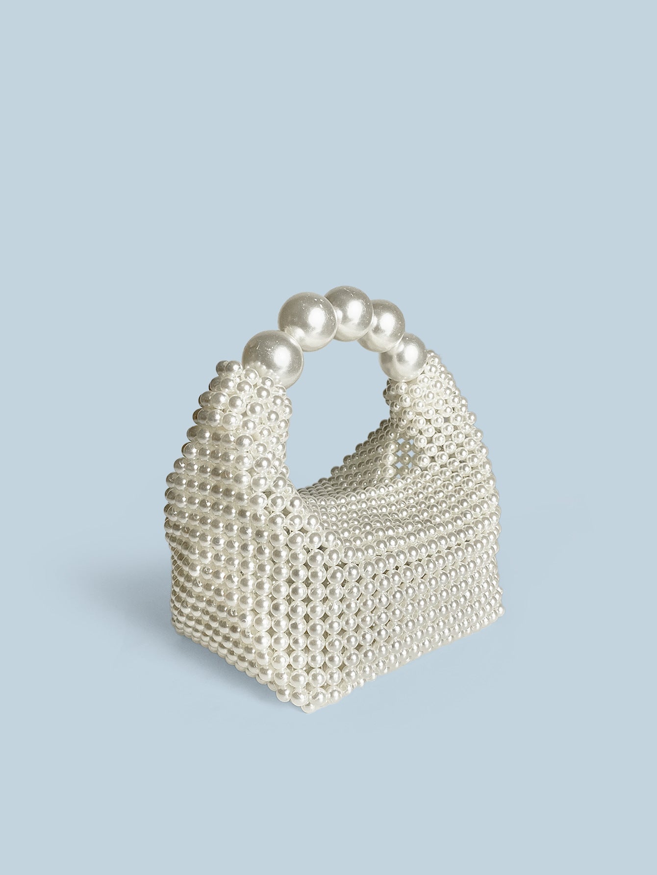 Retro Color Pearl Elegant Hand-woven Beads Boston Women's Handbag