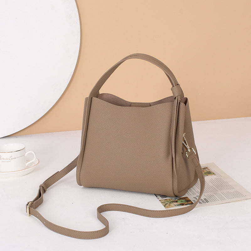 Women's Leather Cowhide High-grade Large Capacity Vegetable Basket Women's Handbag