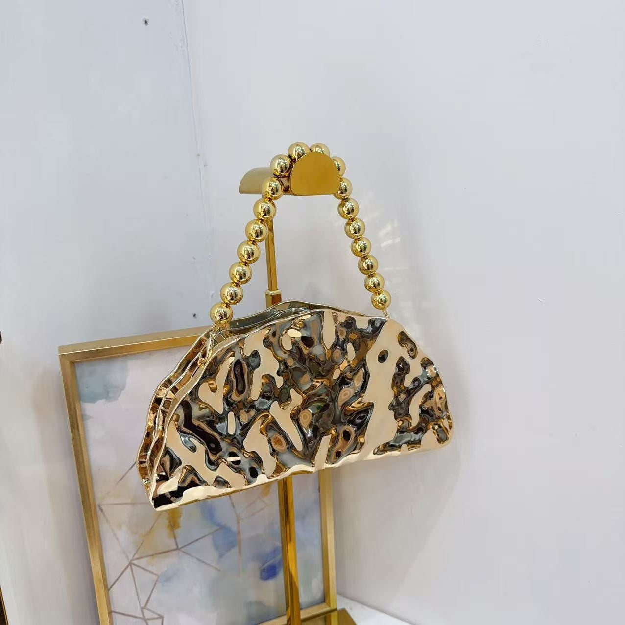 Dinner Light Luxury High-grade Electroplated Metal Women's Messenger Bag