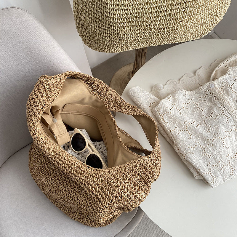 Summer Large Capacity Straw Female Canvas Bags