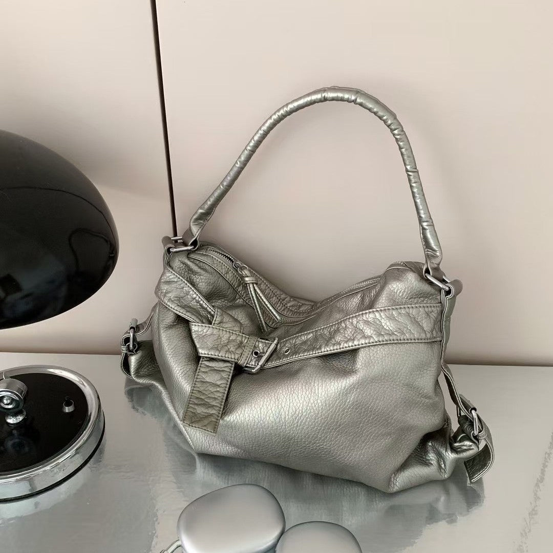 Capacity Soft Leather Retro Underarm Lazy Hot Women's Shoulder Bag