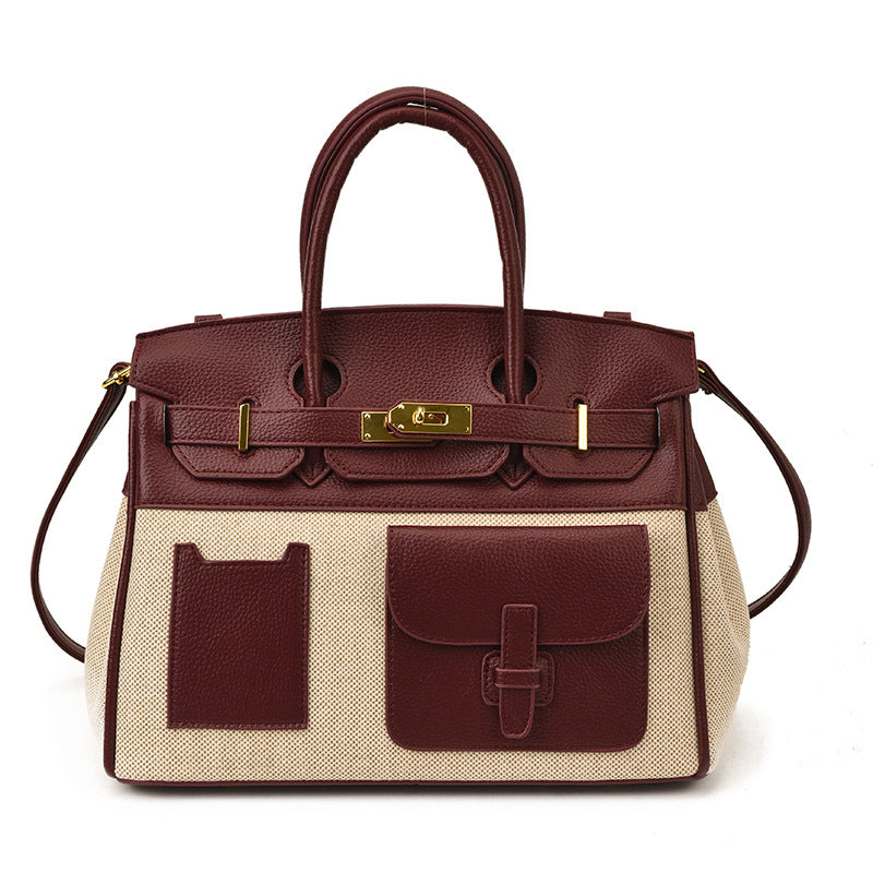 Women's Color Contrast Large Capacity High Sense Women's Handbag