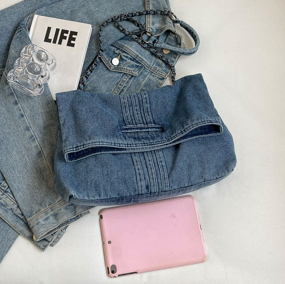 Unique Large Capacity Commuter Retro Denim Tote Bags