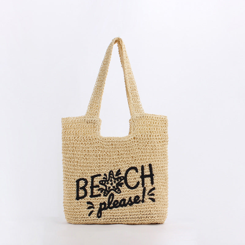 Women's Fashion Trend Woven Mori Style Large Capacity Women's Shoulder Bag