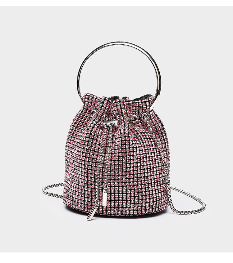 Durable Women's Diamond Tassel Shrink Chain Bags